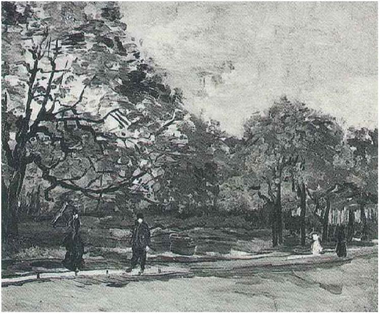 The Bois de Boulogne with People Walking