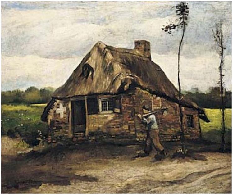 Cottage with Peasant Coming Home