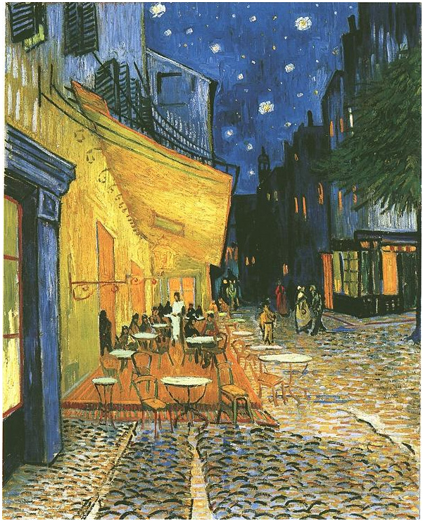 Vincent van Gogh's Café Terrace on the Place du Forum, Arles, at Night, The Painting