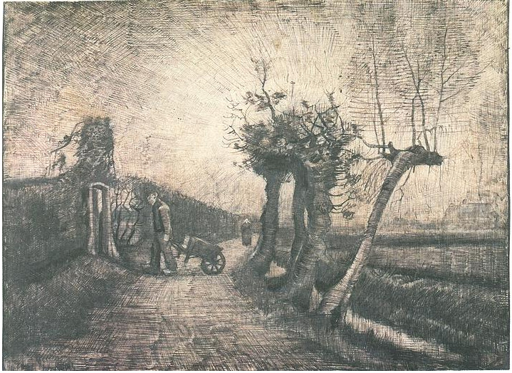 Vincent van Gogh's Behind the Hedges Drawing