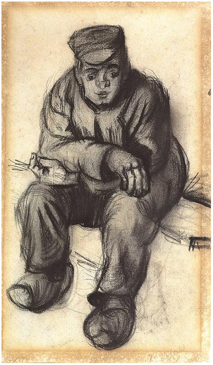 Campesino, sentado de Vincent van Gogh | 1269 | Dibujos | Tiza ...