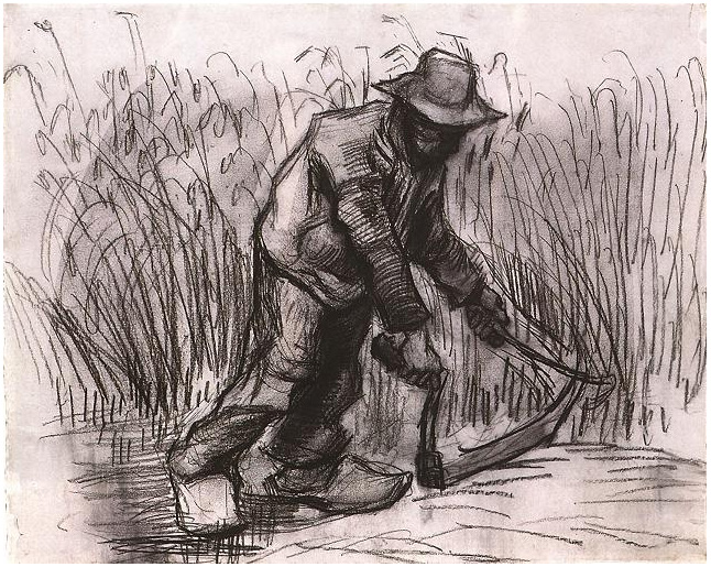 Campesino con hoz de Vincent van Gogh | 1275 | Dibujos | Tiza ...