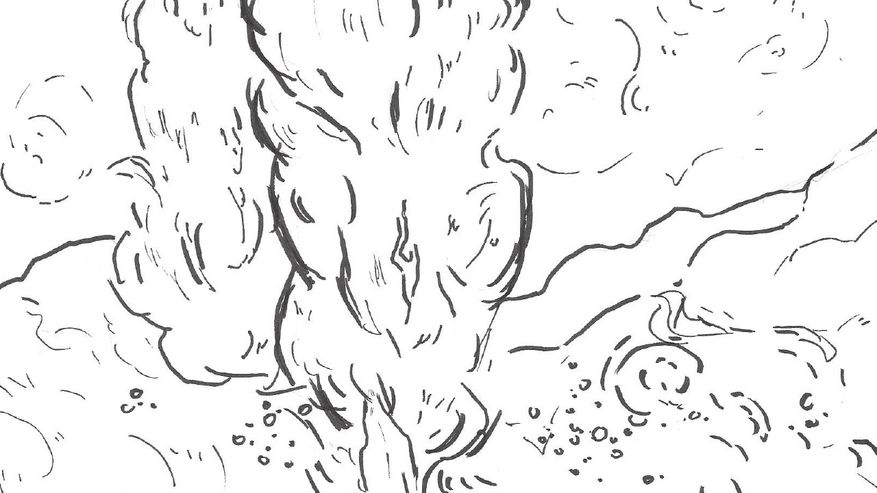 Cypresses Coloring Page
