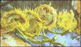 Cuatro girasoles cortados