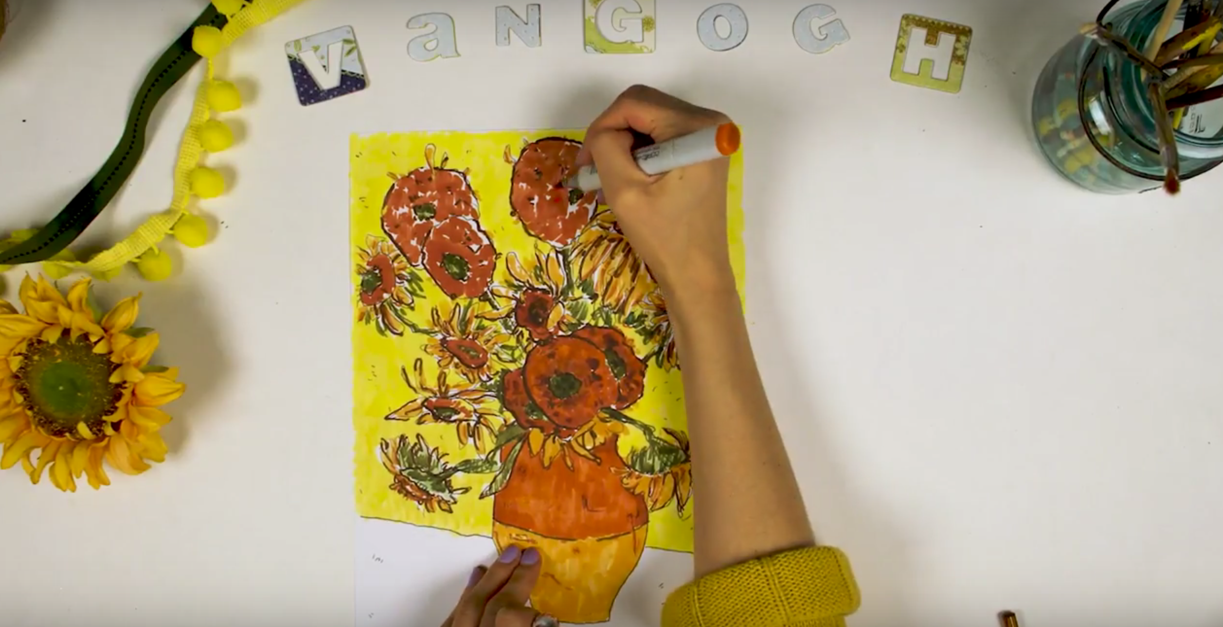 sunflower coloring page van gogh